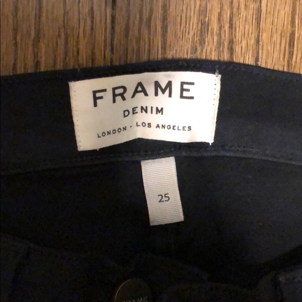 FRAME Black Ripped Jeans 25